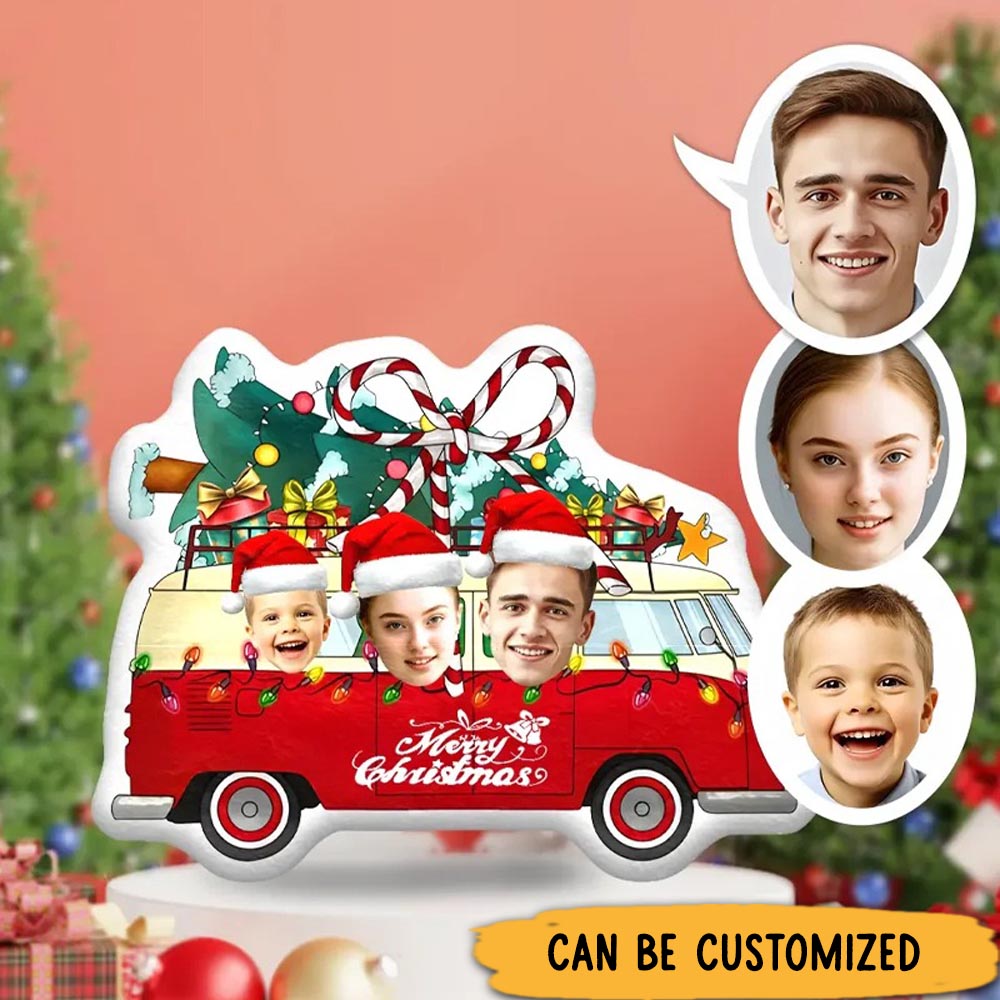 Personalized Graphic 3D Print Car Shaped Pillow Face Body Pillow Christmas Gift with Cartoon Styles for Family Members