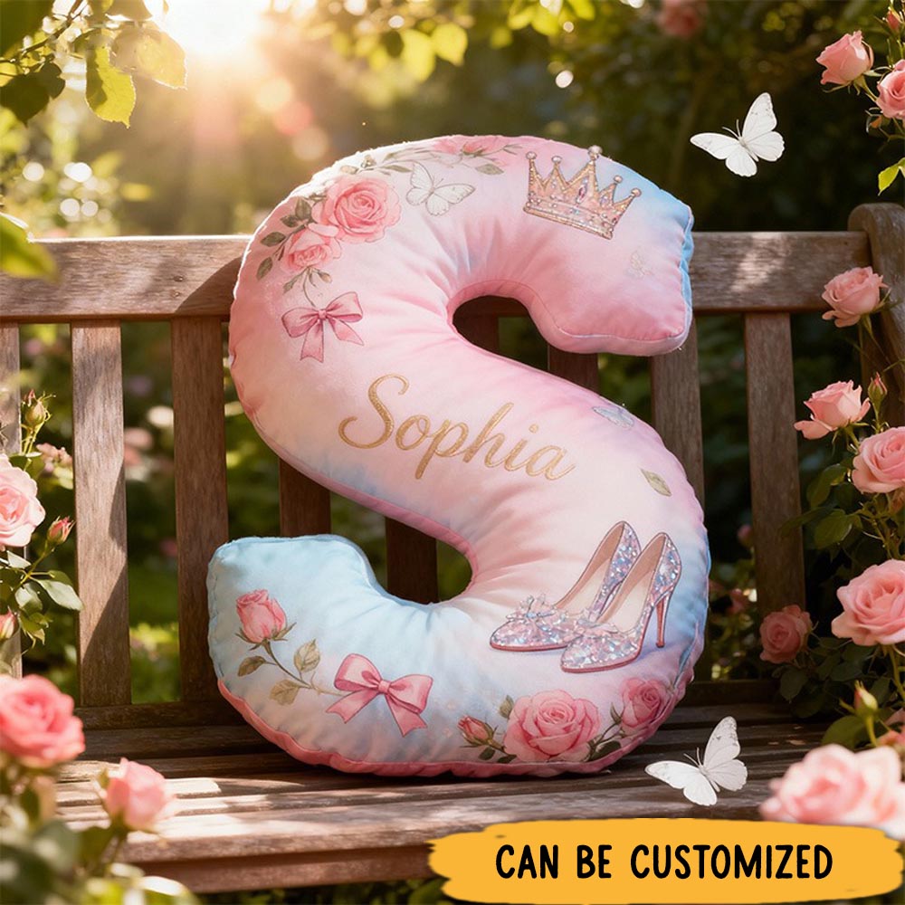 Personalized Graphic 3D Print Cartoon Crystal Dream Alphabet Shaped Pillow for Cartoon Lovers Initial Pillow Christmas Gift for Kids