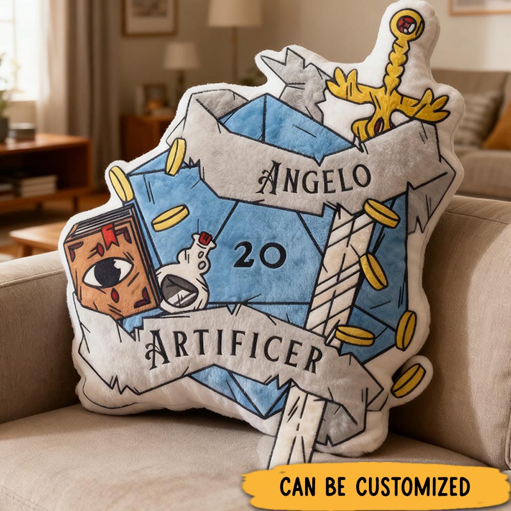 Personalized Graphic 3D Print D&d Pillow with Name Custom D&d Gifts for Game Geek Lover