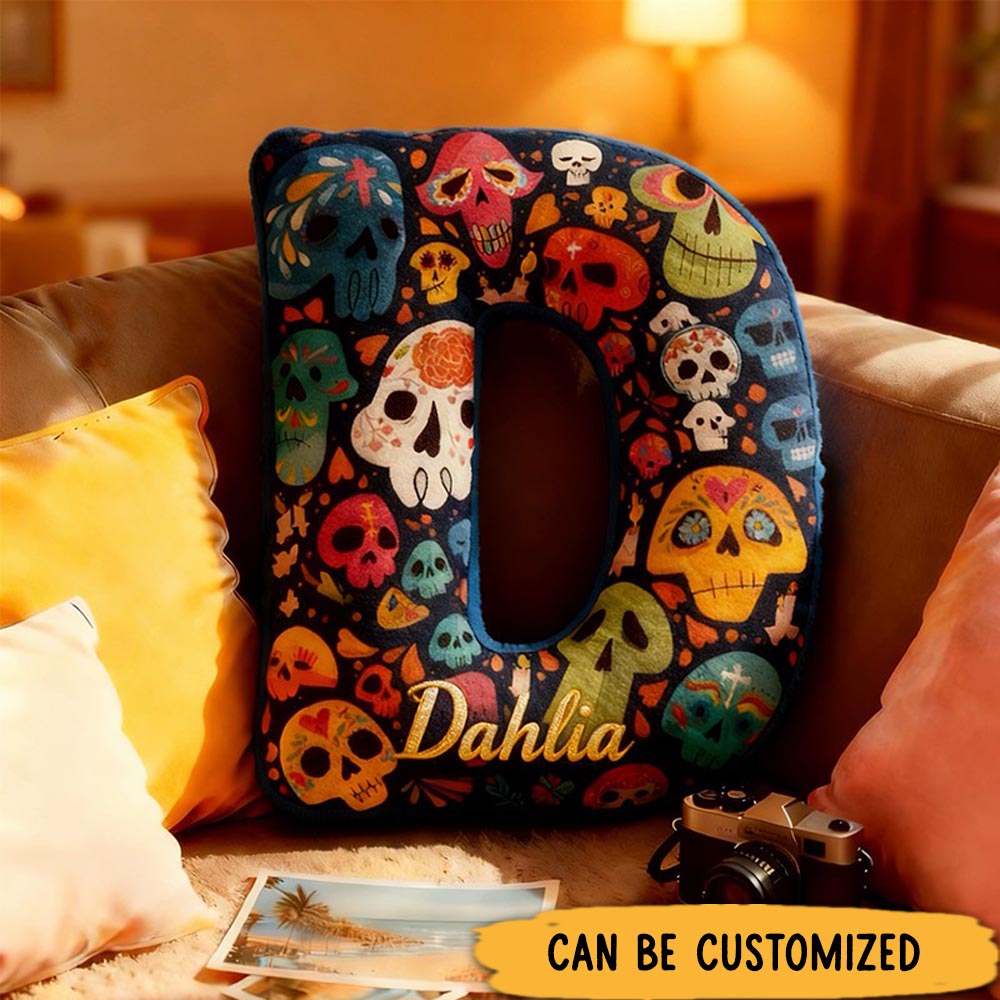 Personalized Graphic 3D Print Dï¿½a de los Muertos Celebration Pillow for Travel Lovers