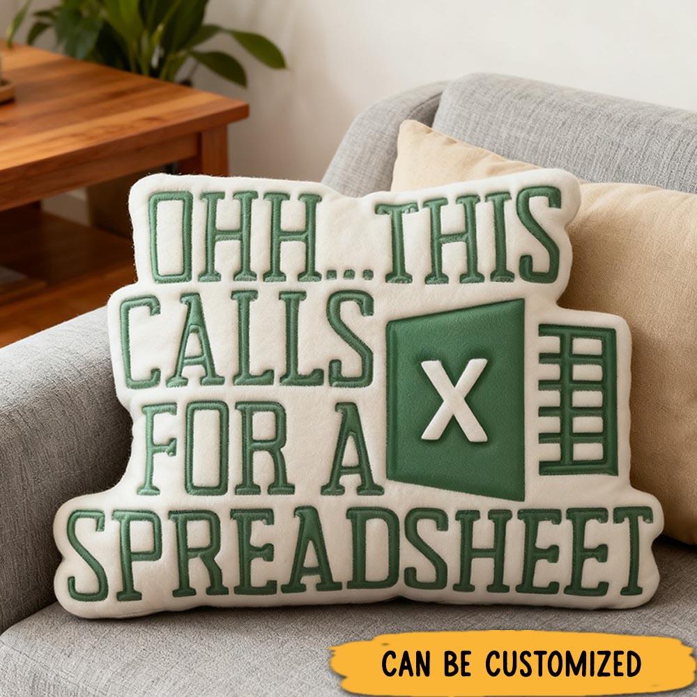 Personalized Graphic 3D Print Excel Table Series Funny Pillow Data Lovers and Spreadsheet Wizards Pillow Gift for Geek Nerd Lover