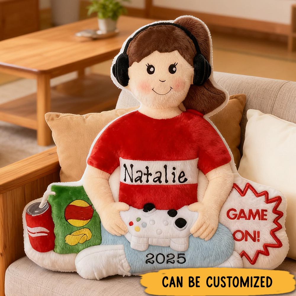 Personalized Graphic 3D Print Gamer Girl with Video Game Controller & Headset Custom Christmas Gift for Game Geek Lover