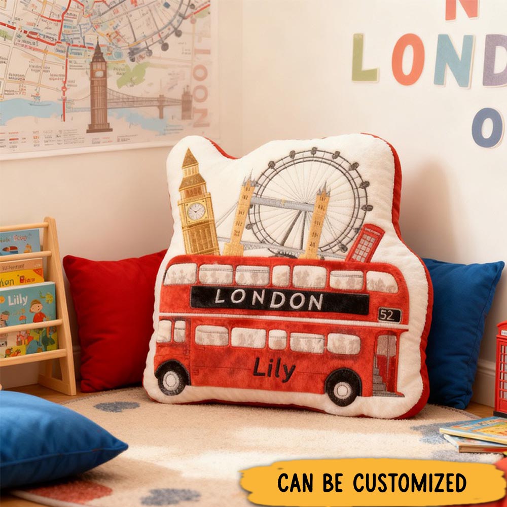 Personalized Graphic 3D Print London Adventure Pillow for Travel Lovers