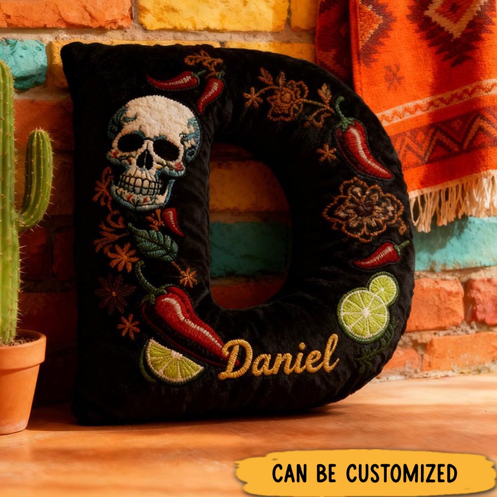 Personalized Graphic 3D Print Mexican Spice Skulls Pillow for Travel Lovers