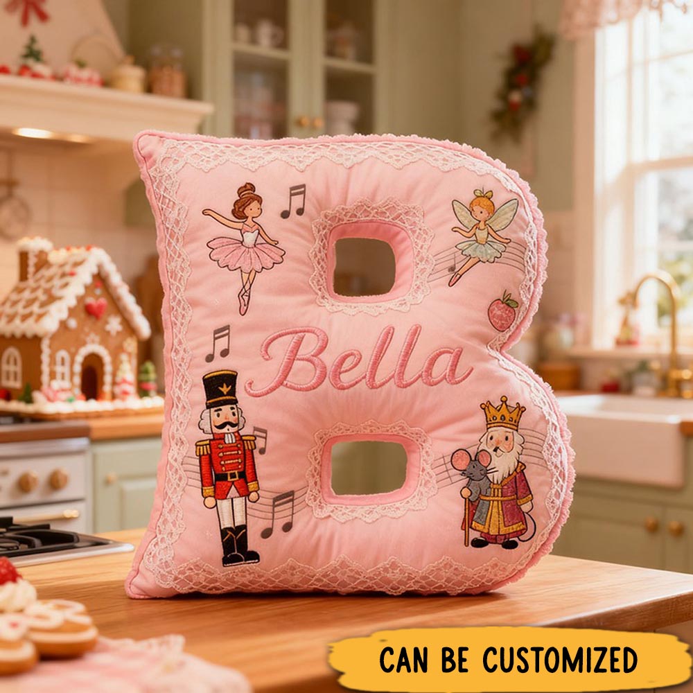 Personalized Graphic 3D Print Nutcracker Ballet Dance Pillow With Your Own Name Soft Stuffed Toy for Kids Unique Decorative Cushion for Girls' Room