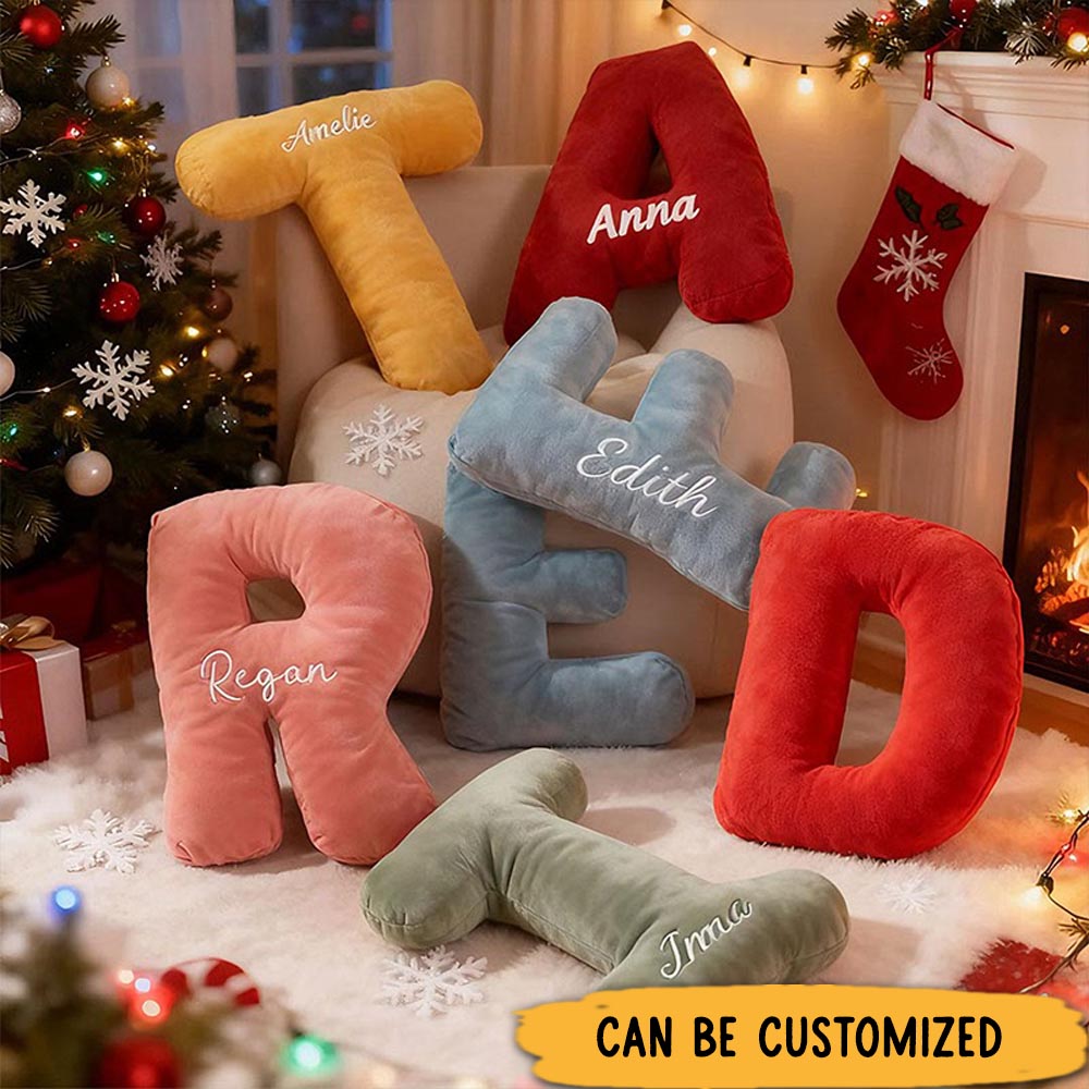 Personalized Graphic 3D Print Pillows Letter Shape Pillows Decor Christmas Gifts for Family