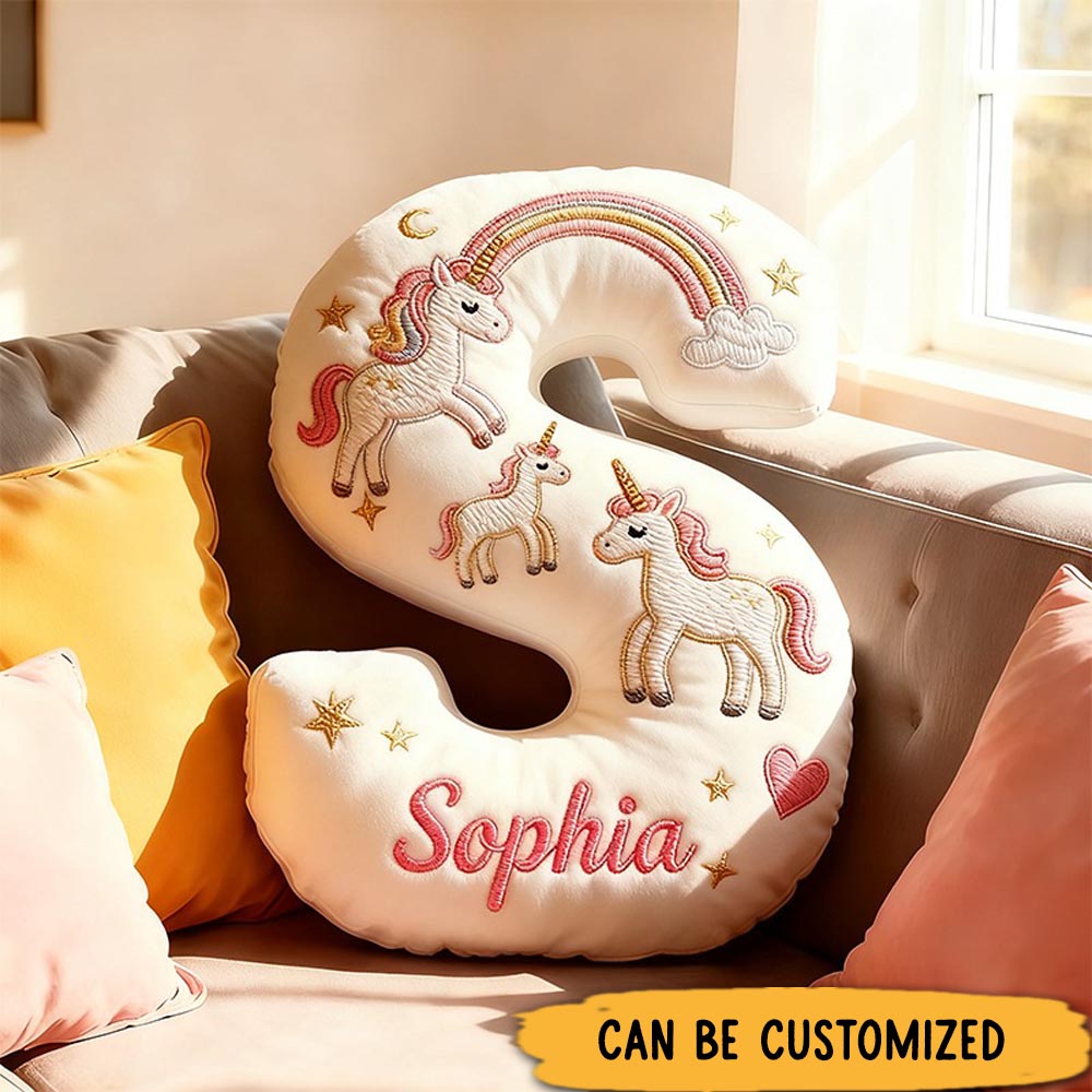 Personalized Graphic 3D Print Pillows Letter Shape Pillows with Hourse Gifts Christmas Gifts for Family Number