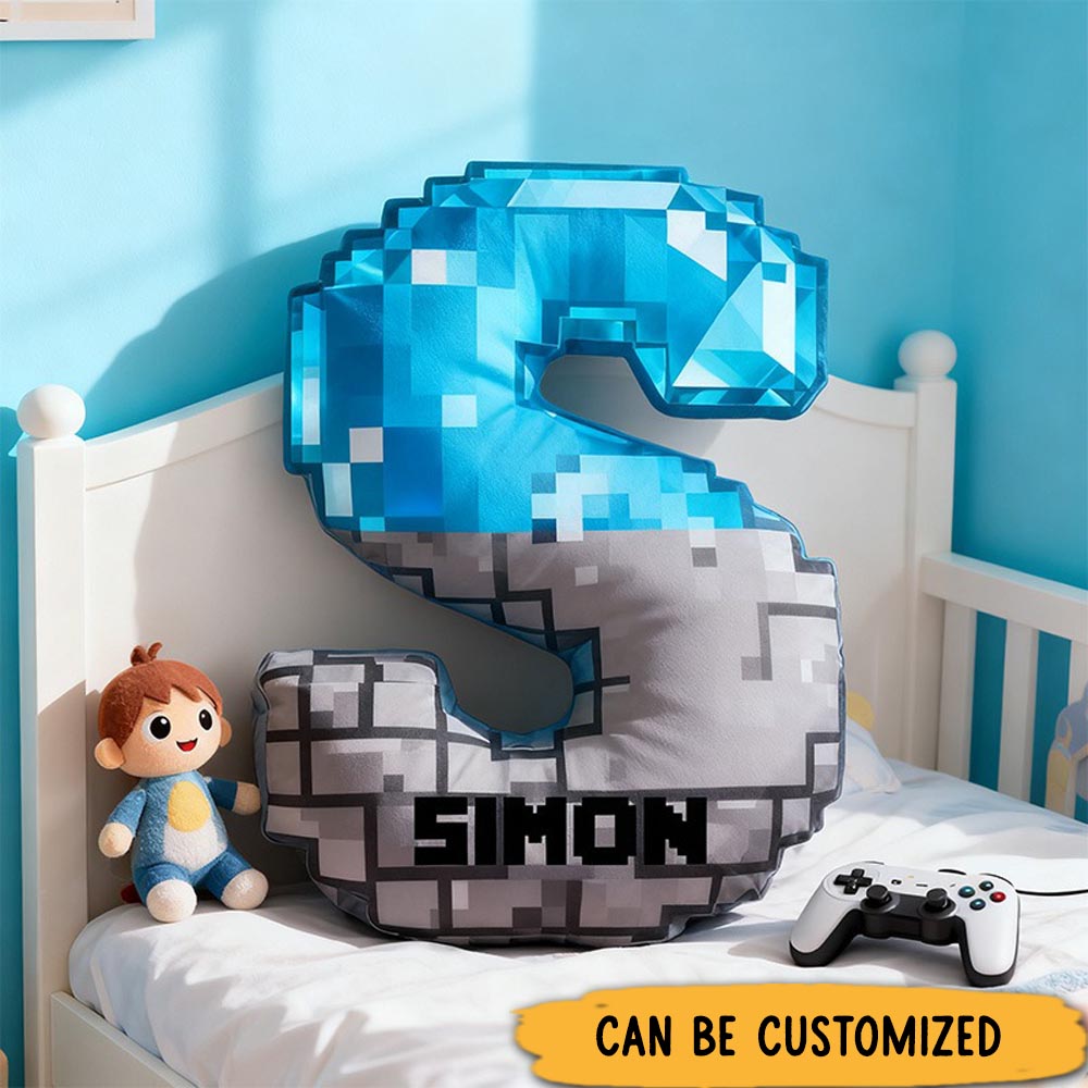 Personalized Graphic 3D Print Pixel Diamond Shaped Pillow for Game Lovers Plush Pillow Christmas Gift for Kids