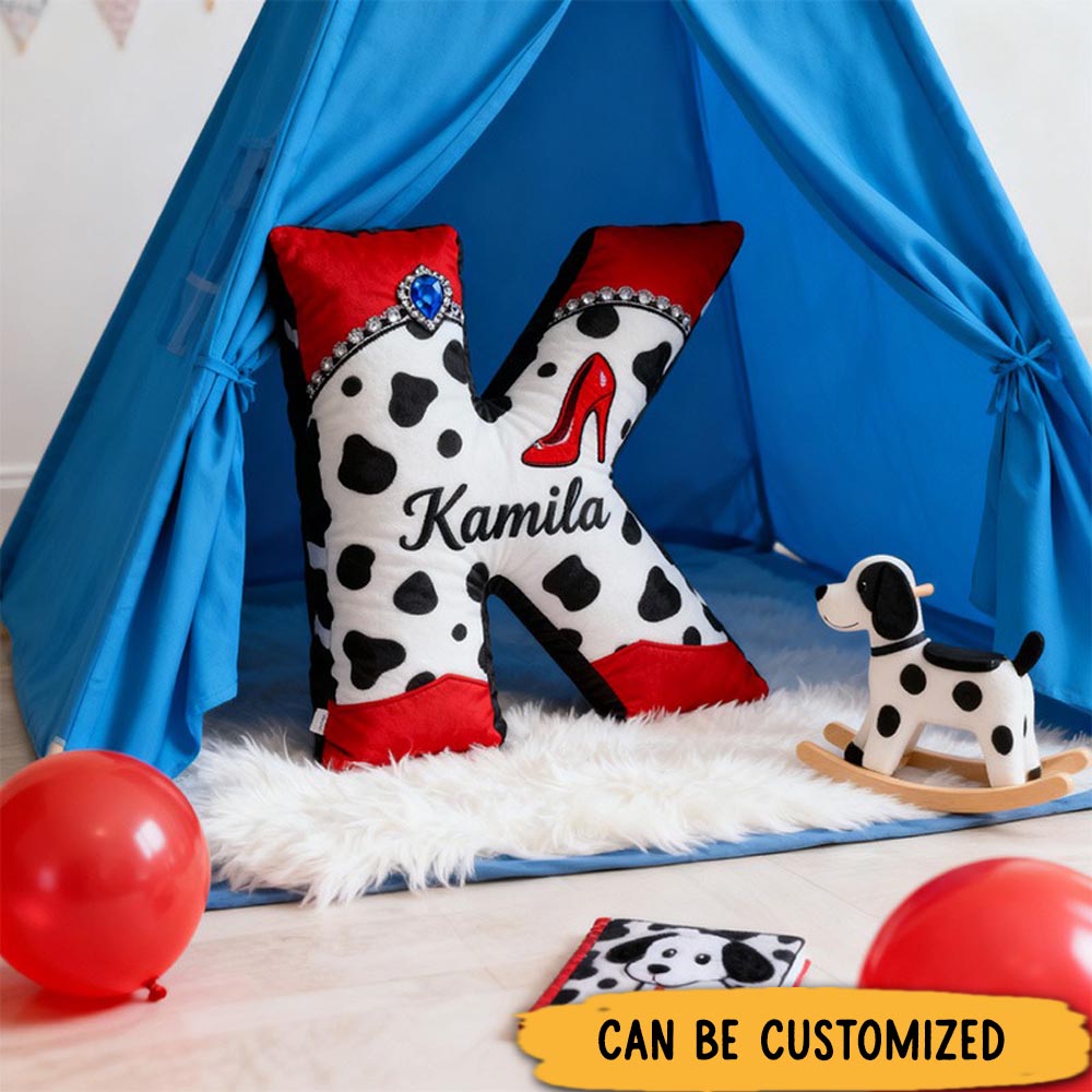 Personalized Graphic 3D Print Vintage Cartoon Movie Alphabet Shaped Pillow for Cartoon Lovers Initial Pillow Christmas Gift for Kids