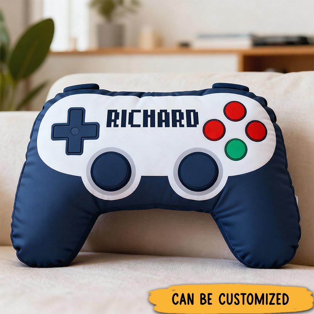 Personalized Graphic 3D Print Vintage Game Controller Shaped Pillow for Game Lovers Plush Pillow Christmas Gift for Kids