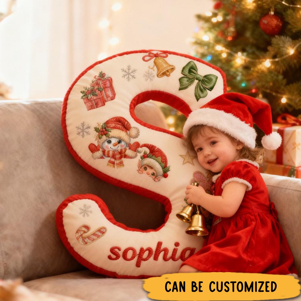 Personalized Graphic 3D Snowman Mom and Baby Pillow Xmas Special Gift for Family Members