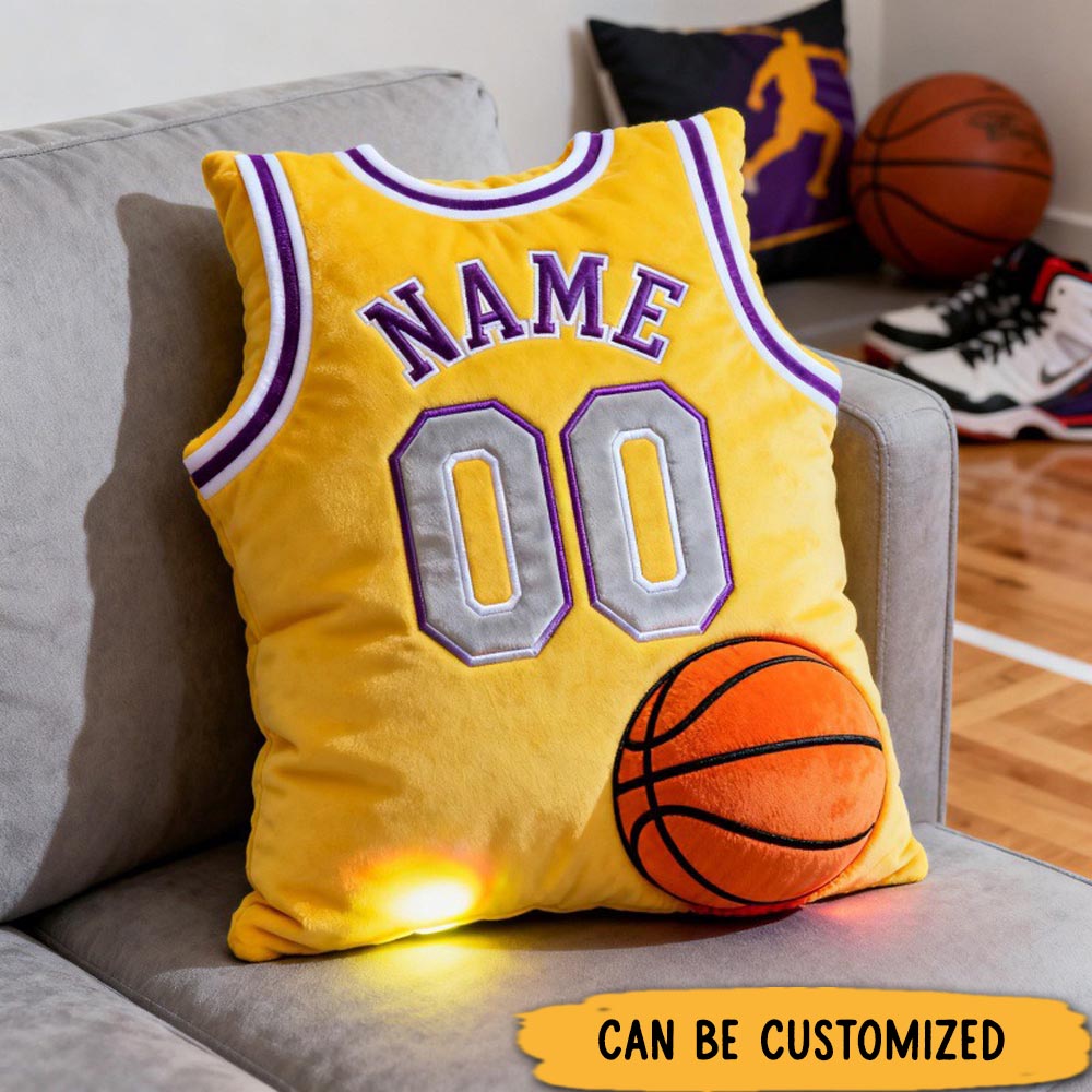 Personalized Graphic3DPrint Basketball Jersey Pillow with Custom Name and Number for Fans