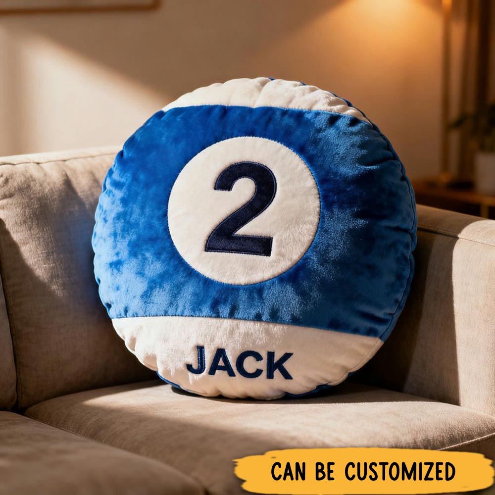 Personalized Graphic3DPrint Billiard Ball Pillow with Custom Name and Number