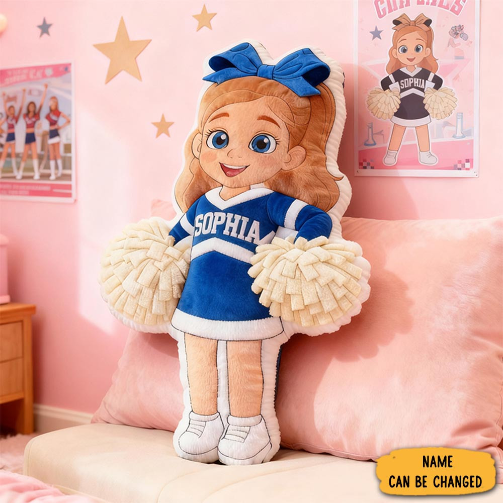 Personalized Graphic3dprint Cheerleader Pillow With Custom Name And Outfit Design For Kids And Fans