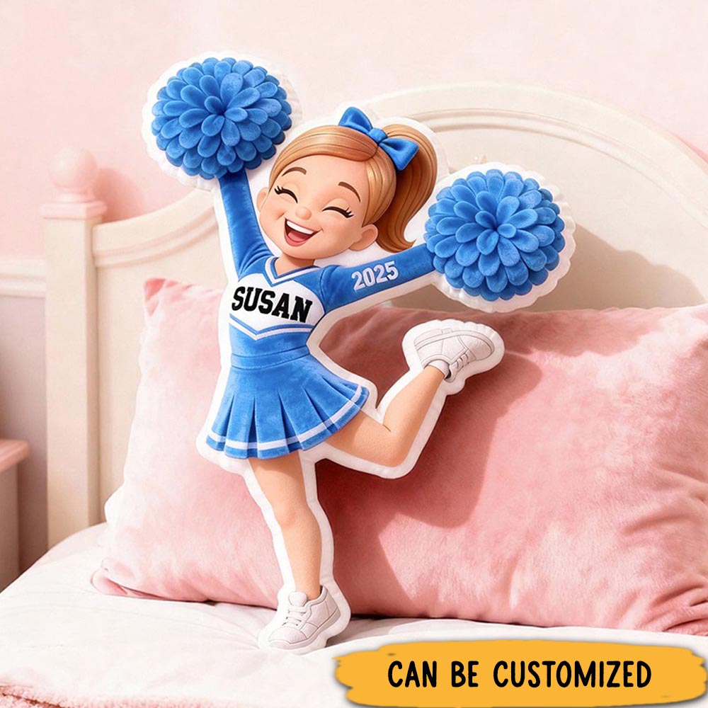 Personalized Graphic3DPrint Cheerleading Spirit Pillow with Custom Name and Year for Cheer Fans and Athletes