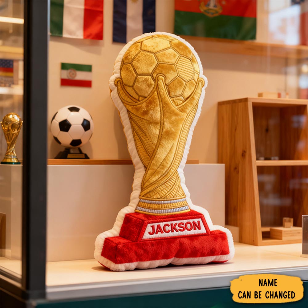 Personalized Graphic3dprint Soccer Golden Trophy Pillow With Custom Name For Champions Graphic 3d Print
