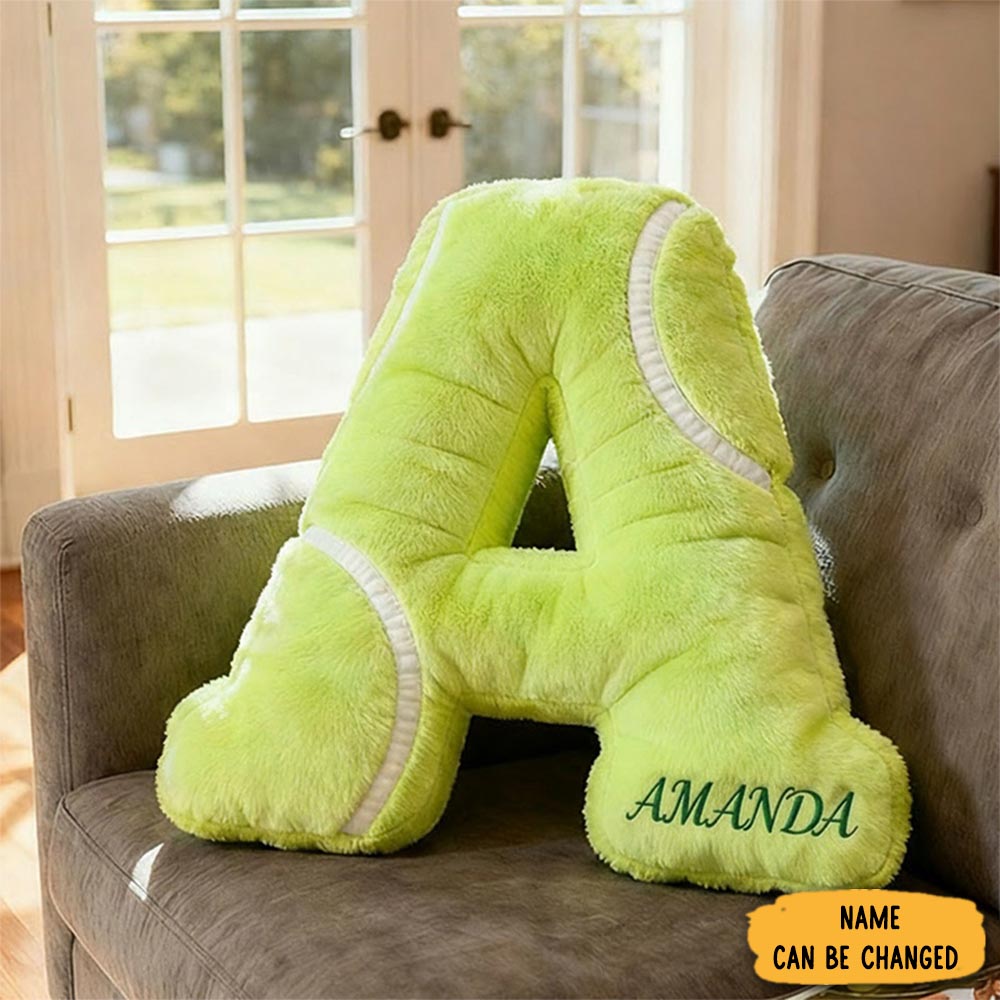 Personalized Graphic3dprint Tennis Letter Pillow With Custom Name For Sports Lovers