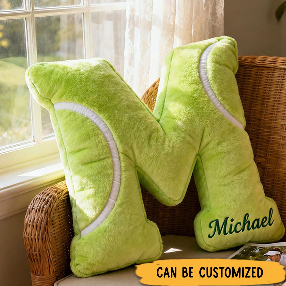 Personalized Graphic3DPrint Tennis Letter Pillow with Custom Name for Sports Lovers