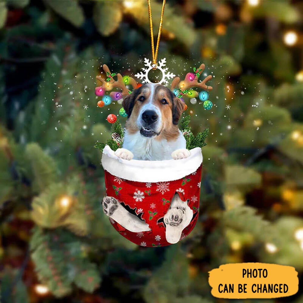 Personalized Great Bernese In Snow Pocket Christmas Ornament Special Father's Day Ornament Gift