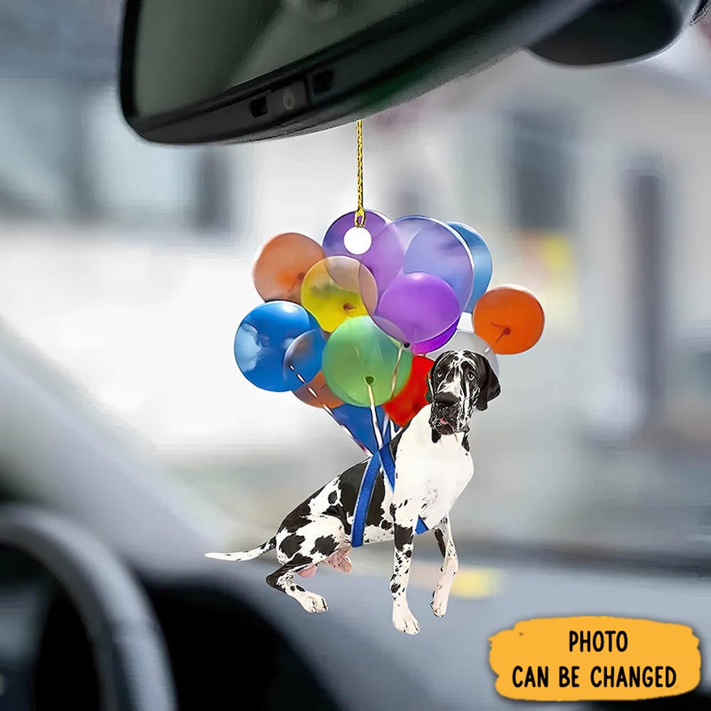 Personalized Great Dane Fly With Bubbles Car Hanging Ornament Adorable Easter Ornament Keepsake