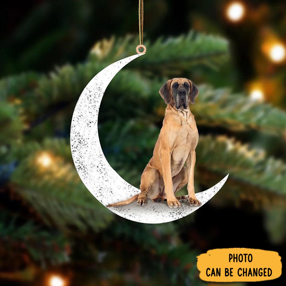 Personalized Great Dane Sit On The Moon Ornament Thoughtful Ornament Gift For Dad