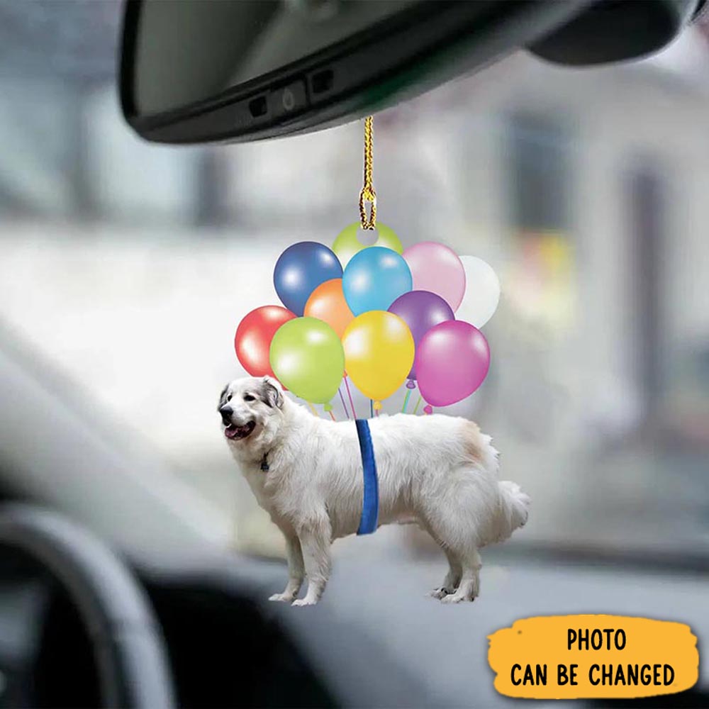 Personalized Great Pyrenees Fly With Bubbles Car Hanging Ornament Unique Ornament Gift For Friends