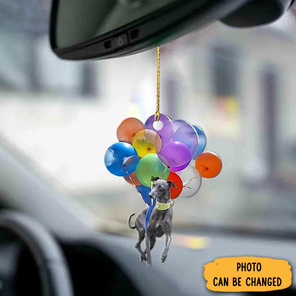 Personalized Greyhound Fly With Bubbles Car Hanging Ornament Elegant Tree Ornament Decoration