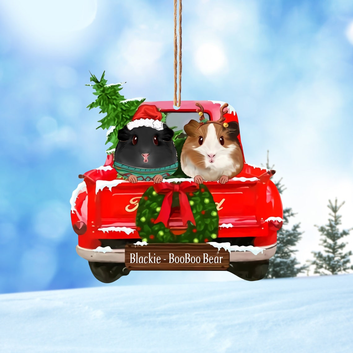 Personalized Guinea Pig Christmas Ornament Guinea Pig Merry Christmas Ornament Guinea Pig Ornament Decor Guinea Pig Lovers Gift