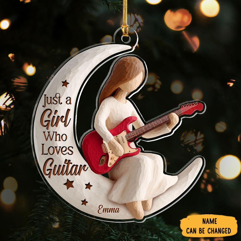 Personalized Guitar Girl Christmas Ornament Christmas Decor Xmas Gifts For Her