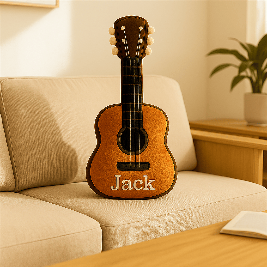 Personalized Guitar Shaped Pillow Christmas Presents For Guitar Players