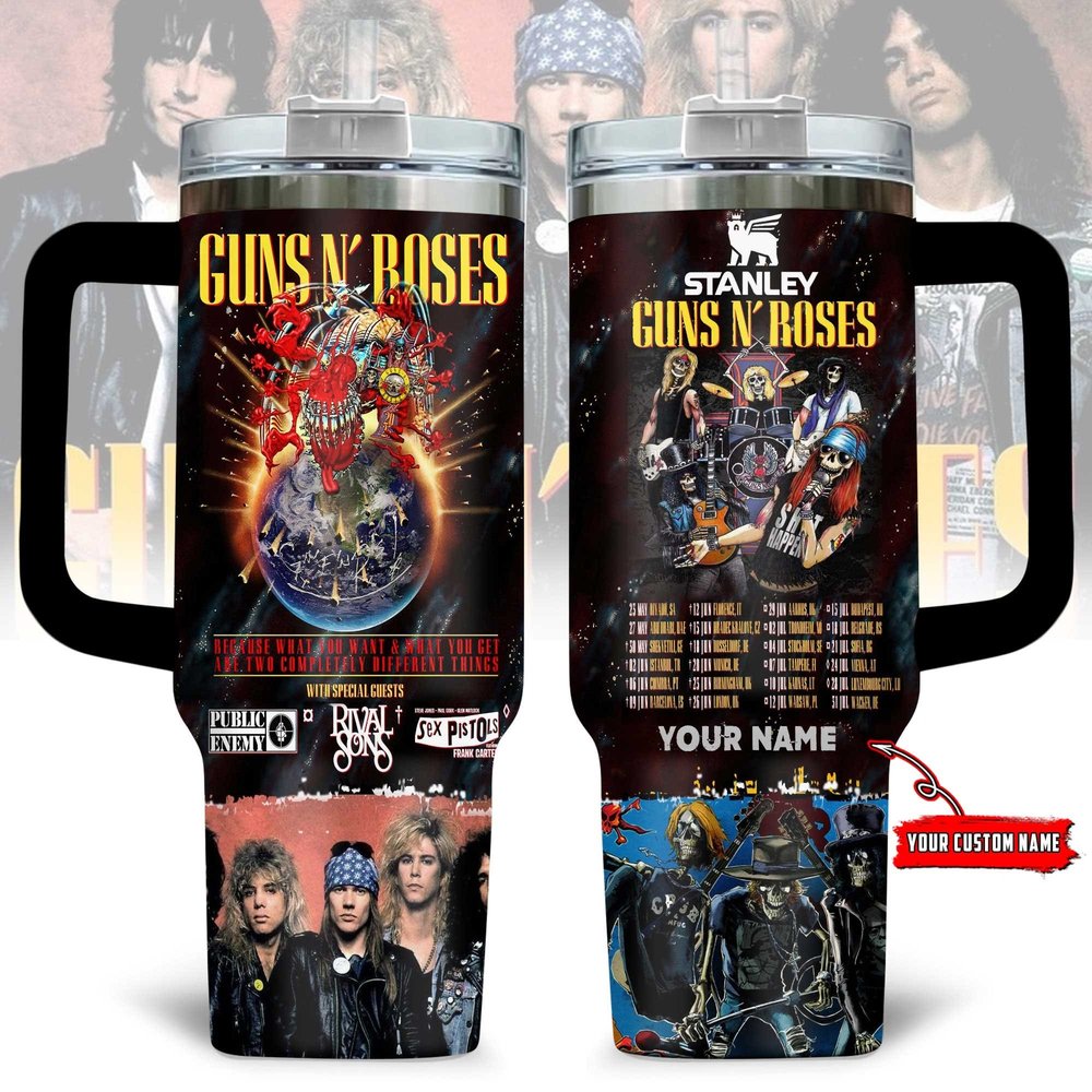 Personalized Guns N' Rose Stanley Cup Tumbler Music Lover Gifts For Him