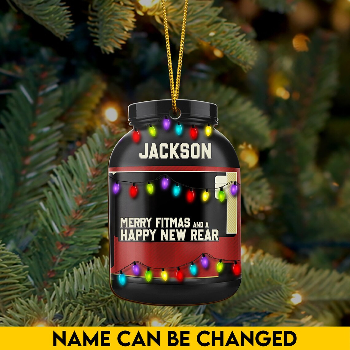 Personalized Gym Ornament 2 Sides Weightlifting Ornament Powerlifting Ornament Fitness Ornament Gift For Gym Weightlifting Gift