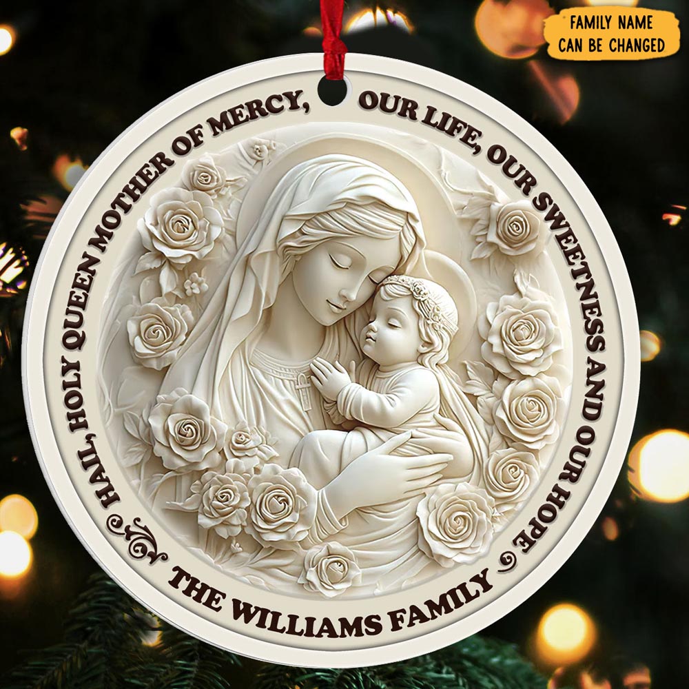 Personalized Hail Holy Mother Christmas Ornament Holiday Decor Christmas Tree Decorations
