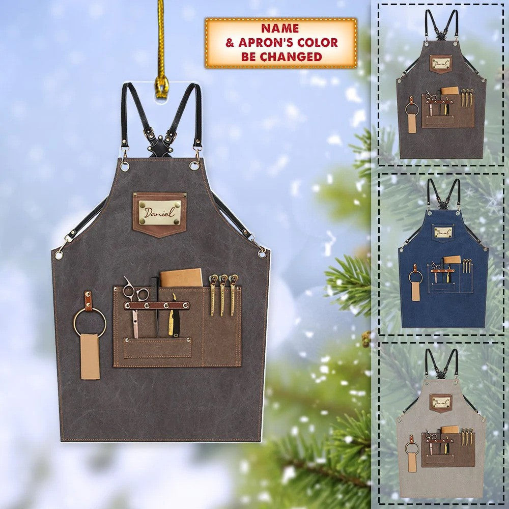 Personalized Hair Stylist Acrylic Ornament Apron For Hairdresser Acrylic Ornament