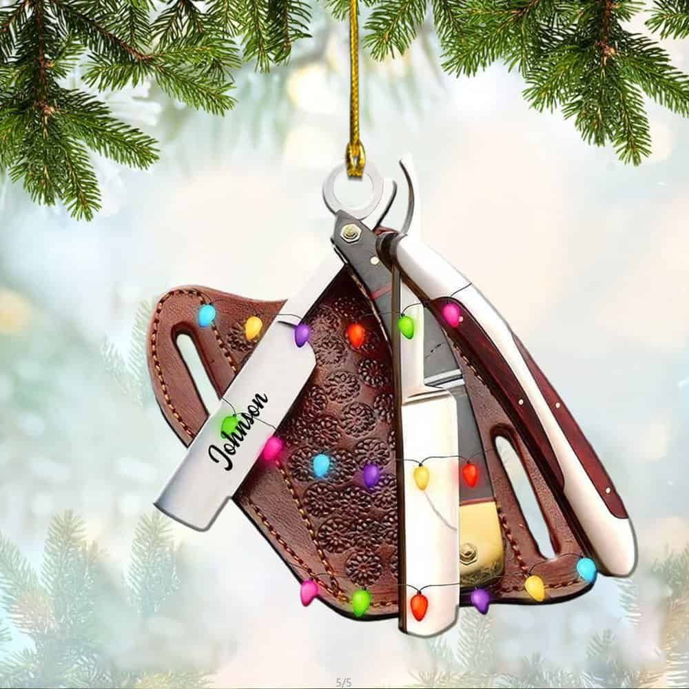 Personalized Hair Stylist And Barber Tools Christmas Ornament Gift For Hair Stylist Barber