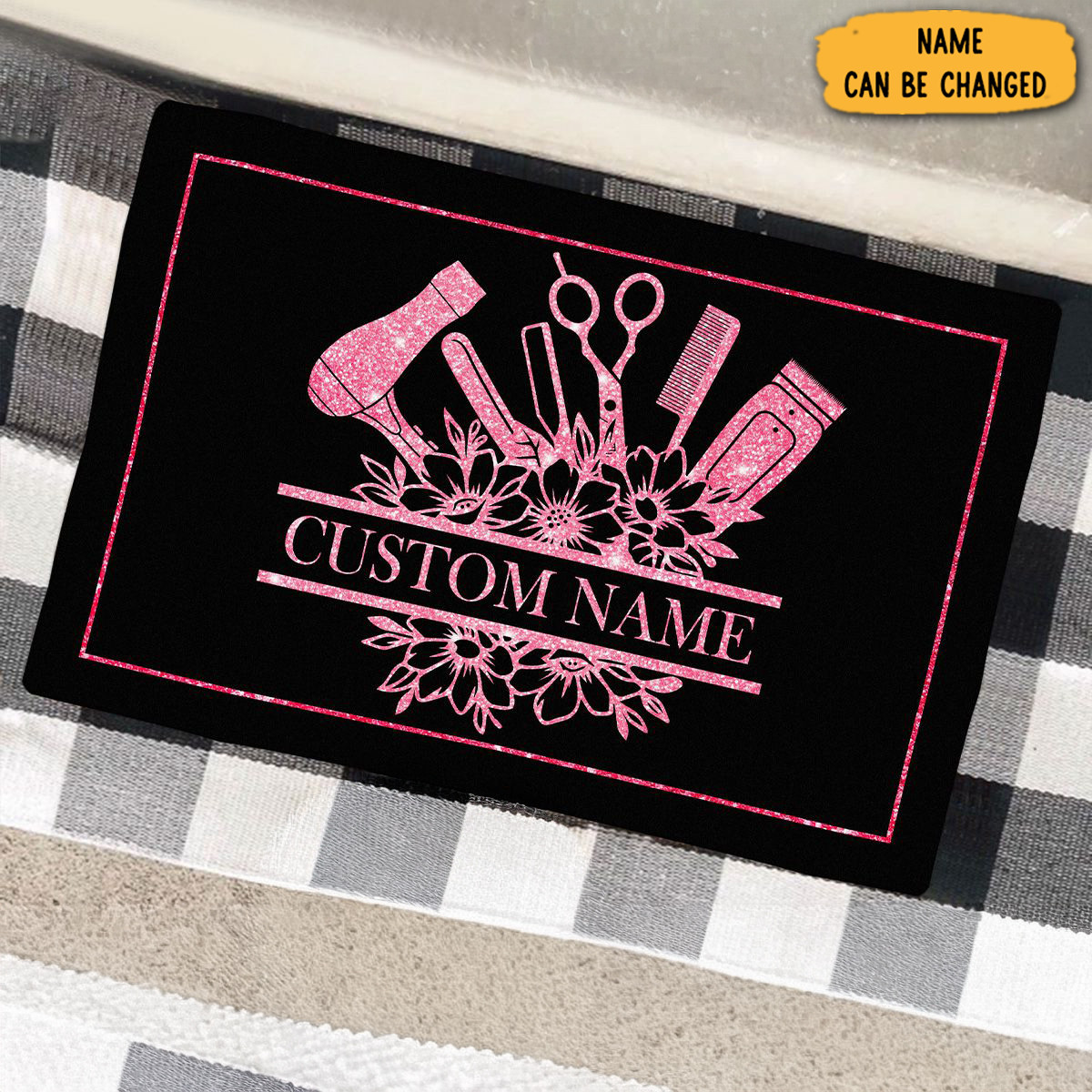 Personalized Hair Stylist Doormat Door Christmas Decorations Gifts For Hairstylist