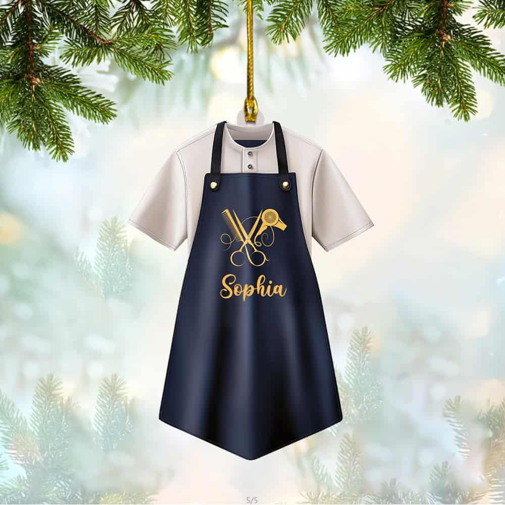 Personalized Hairdresser Uniform Christmas Ornament Gift For Hair Stylist Hairdresser
