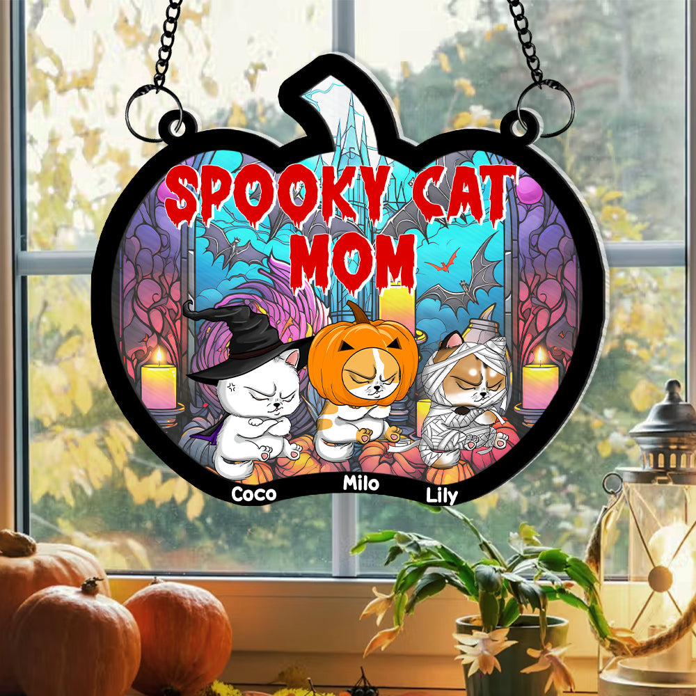 Personalized Halloween Gifts For Cat Lovers Acrylic Ornament - Fun Holiday Ornament Gift