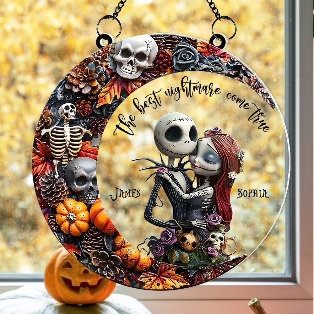 Personalized Halloween Gifts For Couple Suncatcher Ornament - Holiday Tree Decoration Gift Personalized Halloween Gifts For Couple Suncatcher Ornament - Holiday Tree Decoration Gift