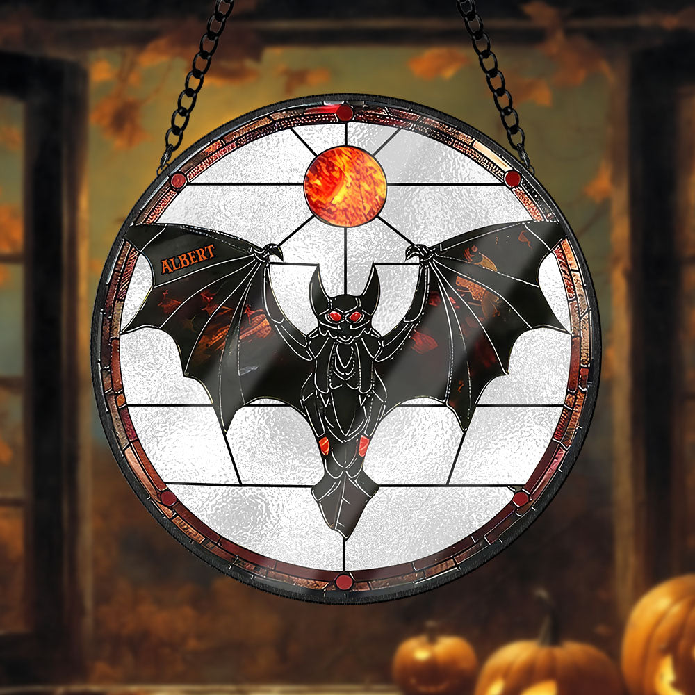 Personalized Halloween Gifts For Horror Fans Bat Stained Glass Ornament - Holiday Tree Decoration Gift