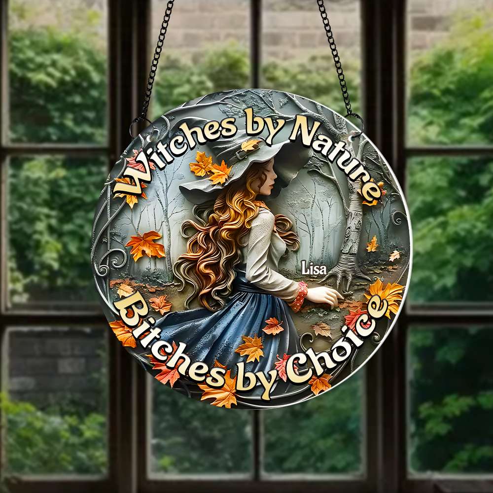 Personalized Halloween Gifts For Witch Lovers Suncatcher Ornament - Holiday Tree Decoration Gift Personalized Halloween Gifts For Witch Lovers Suncatcher Ornament - Holiday Tree Decoration Gift