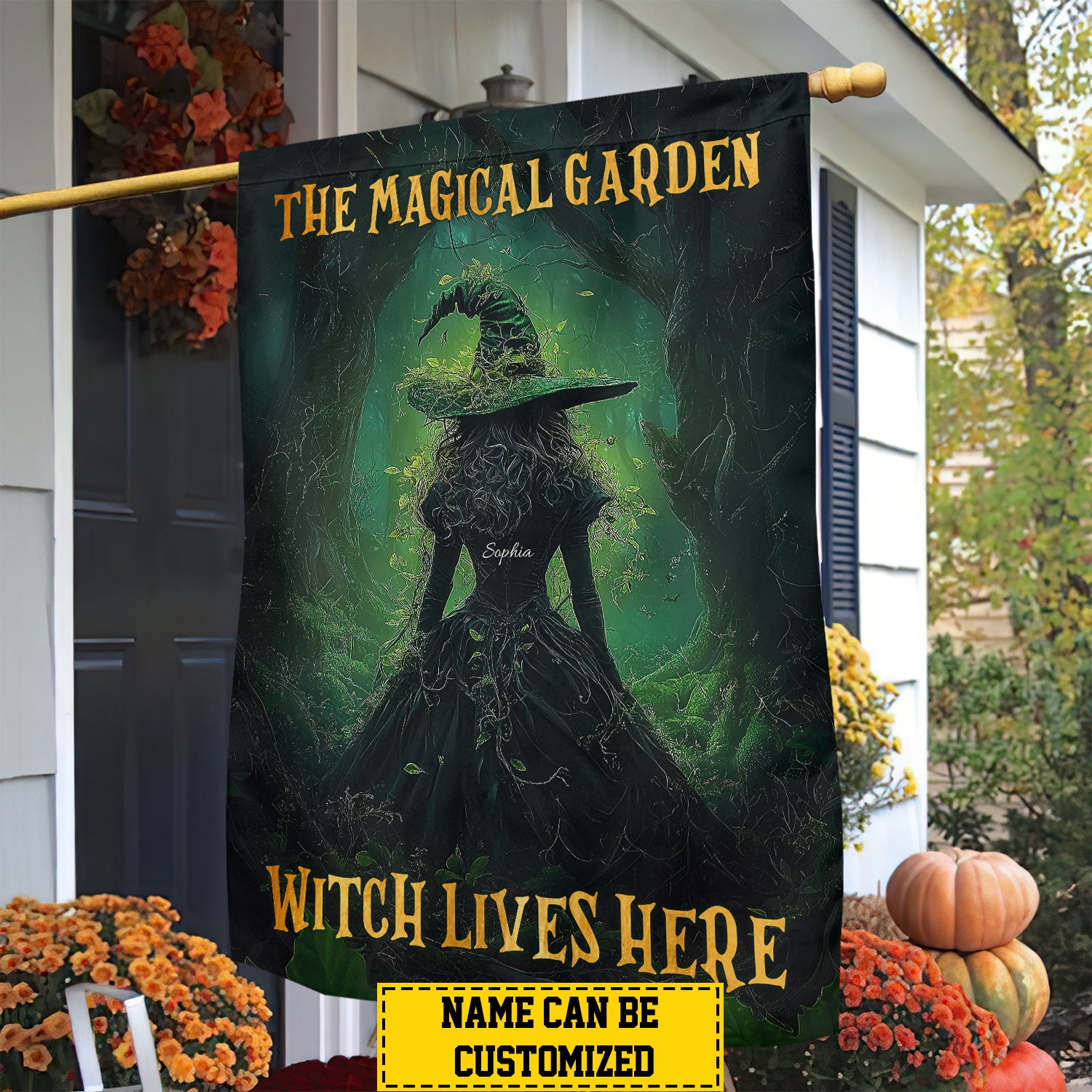 Personalized Halloween Witch Garden Flag The Magical Garden Scary Season Gift For Witch Lovers