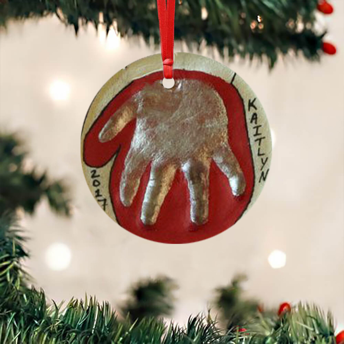Personalized Handprint Ornament Christmas Babyprints Ornament