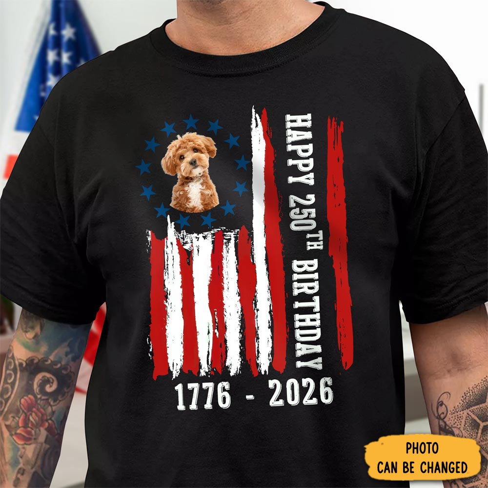 Personalized Happy 250 Years Of Freedom T-Shirt July 4th Clothes Patriotic Gift For Him