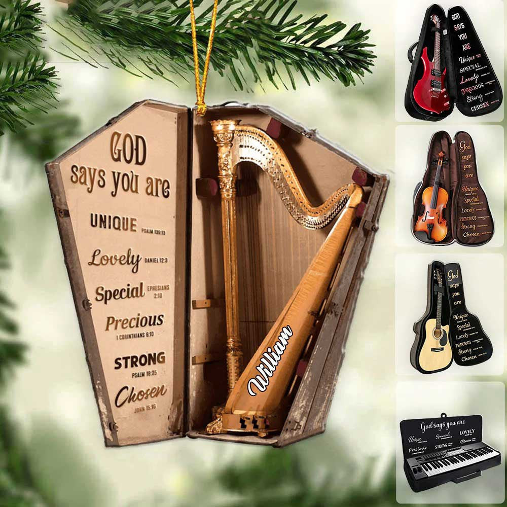 Personalized Harp Musical Instrument With Bag God Says You Are  Christmas Ornament for Music Lovers