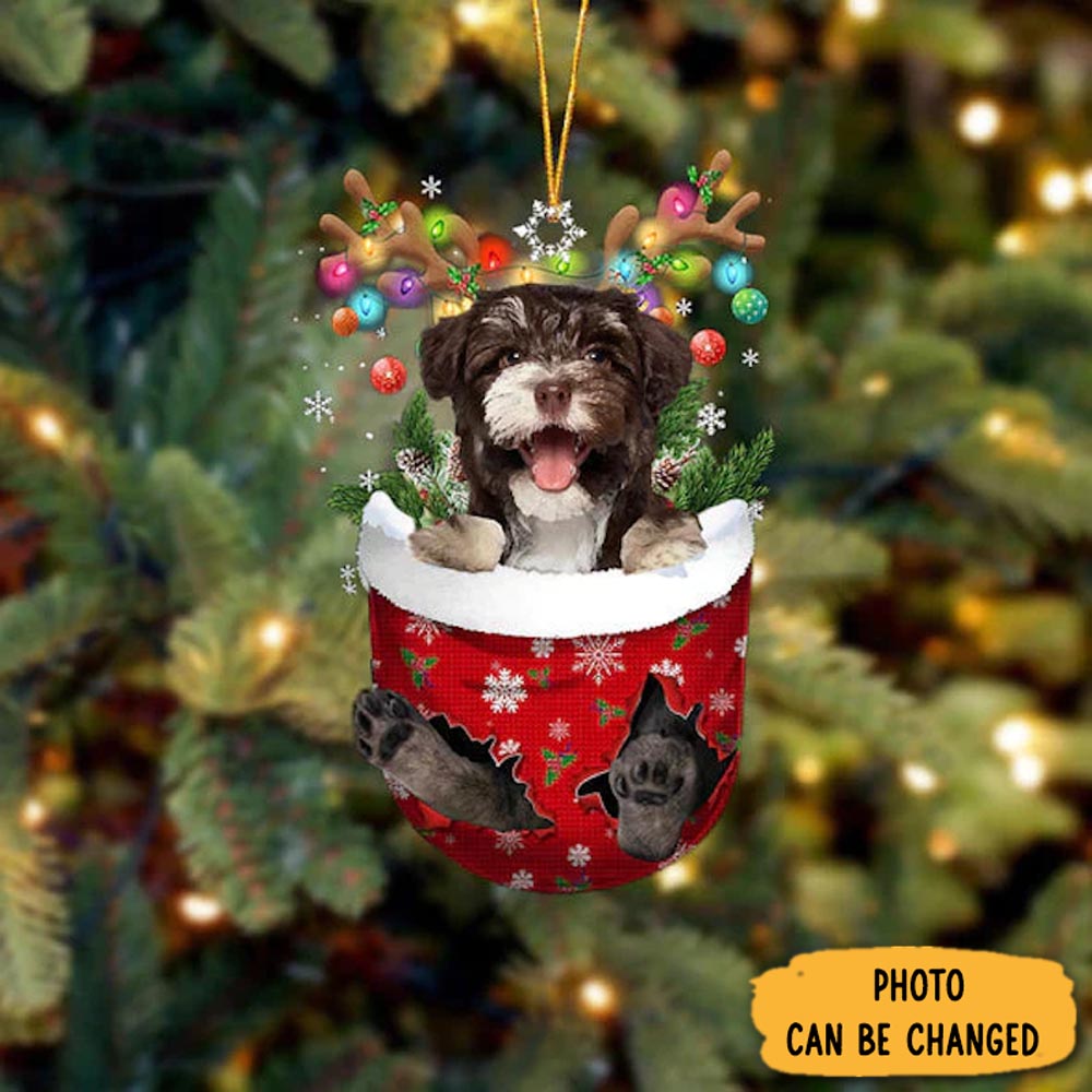 Personalized Havanese In Snow Pocket Christmas Ornament Joyful Holiday Season Ornament Gift