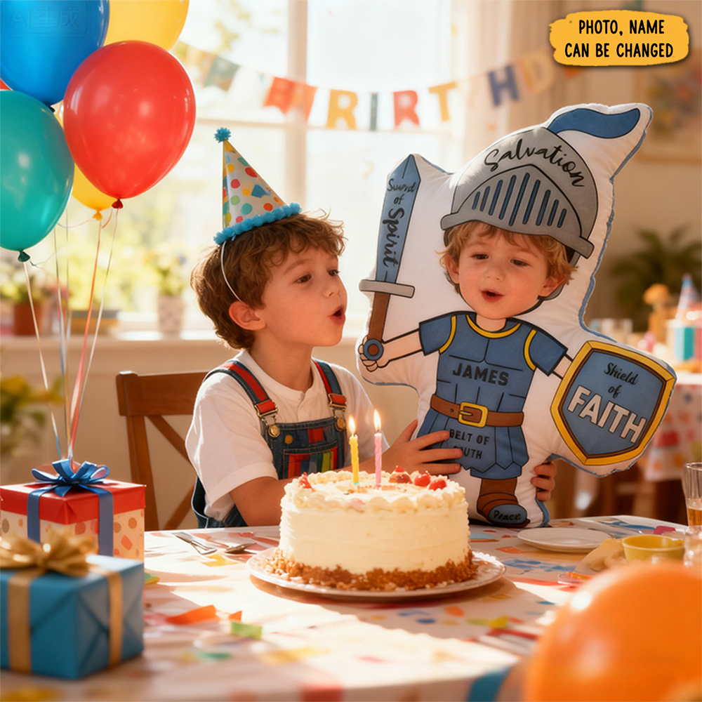 Personalized Heart Shaped Custom Photo Puzzle Name Pillow For Family