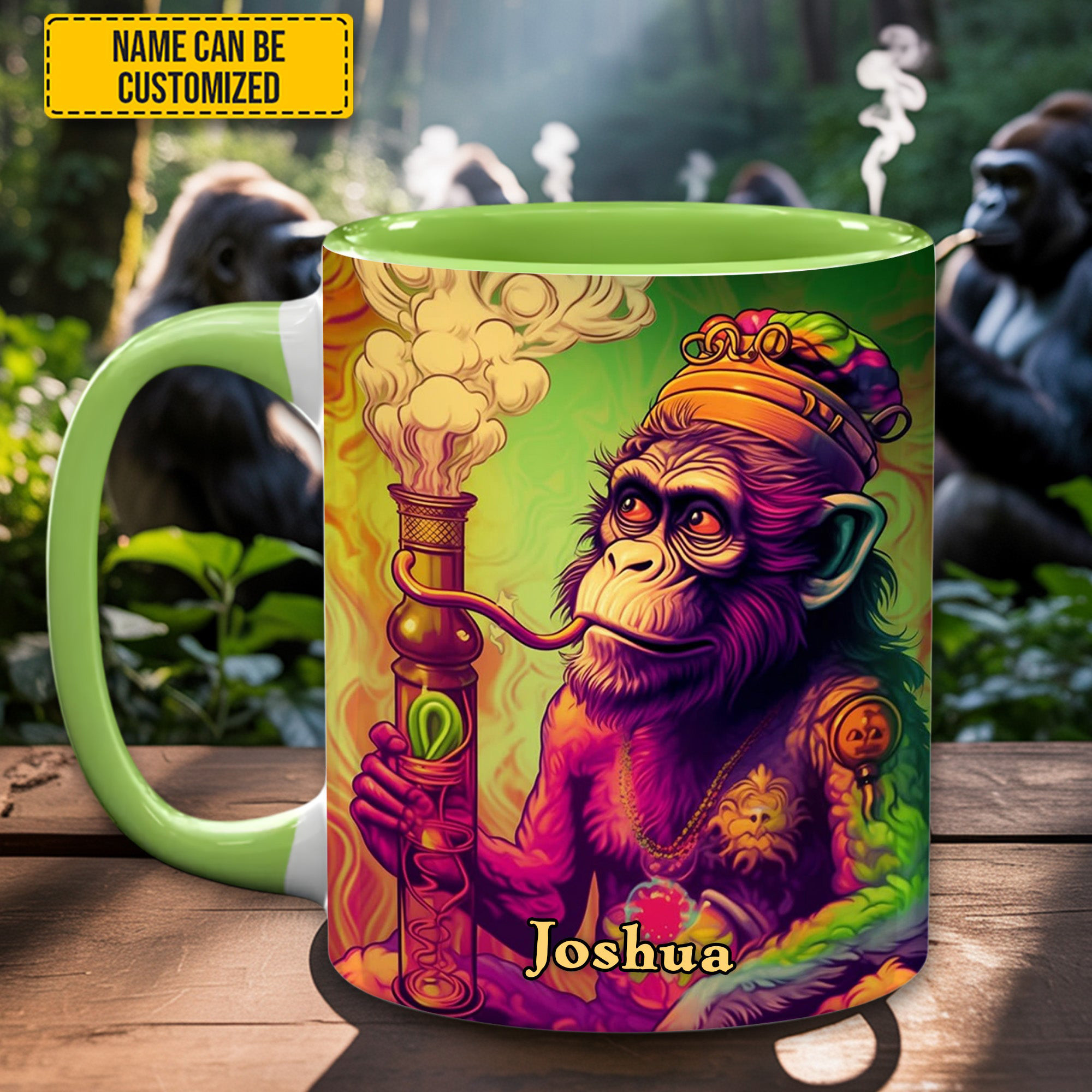 Personalized High Vibes Psychedelic Mug Monkey Themed Unique Gifts For Him