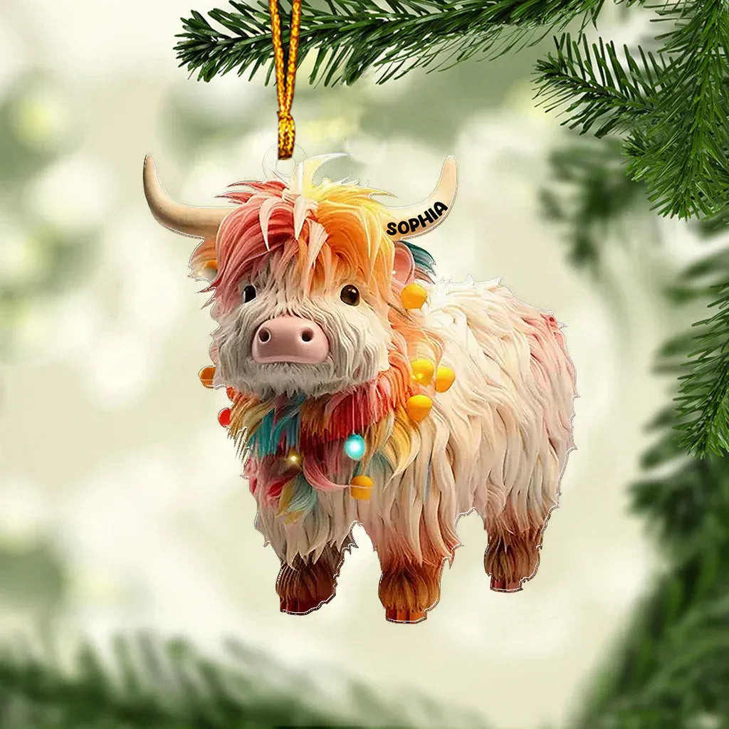 Personalized Highland Cow Christmas Ornament Christmas Tree Decor Holiday Gifts For Her