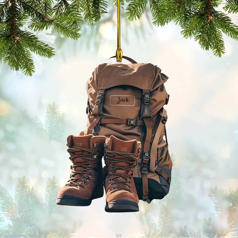 Personalized Hiking Acrylic Ornament Hiking Lovers Christmas Ornament Camping Lover Gift